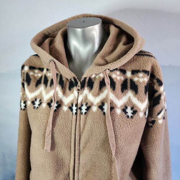 O'neill Lynwood Super Fleece Light Brown Full Zip Hoodie | Women's XS - Picture 4 of 16